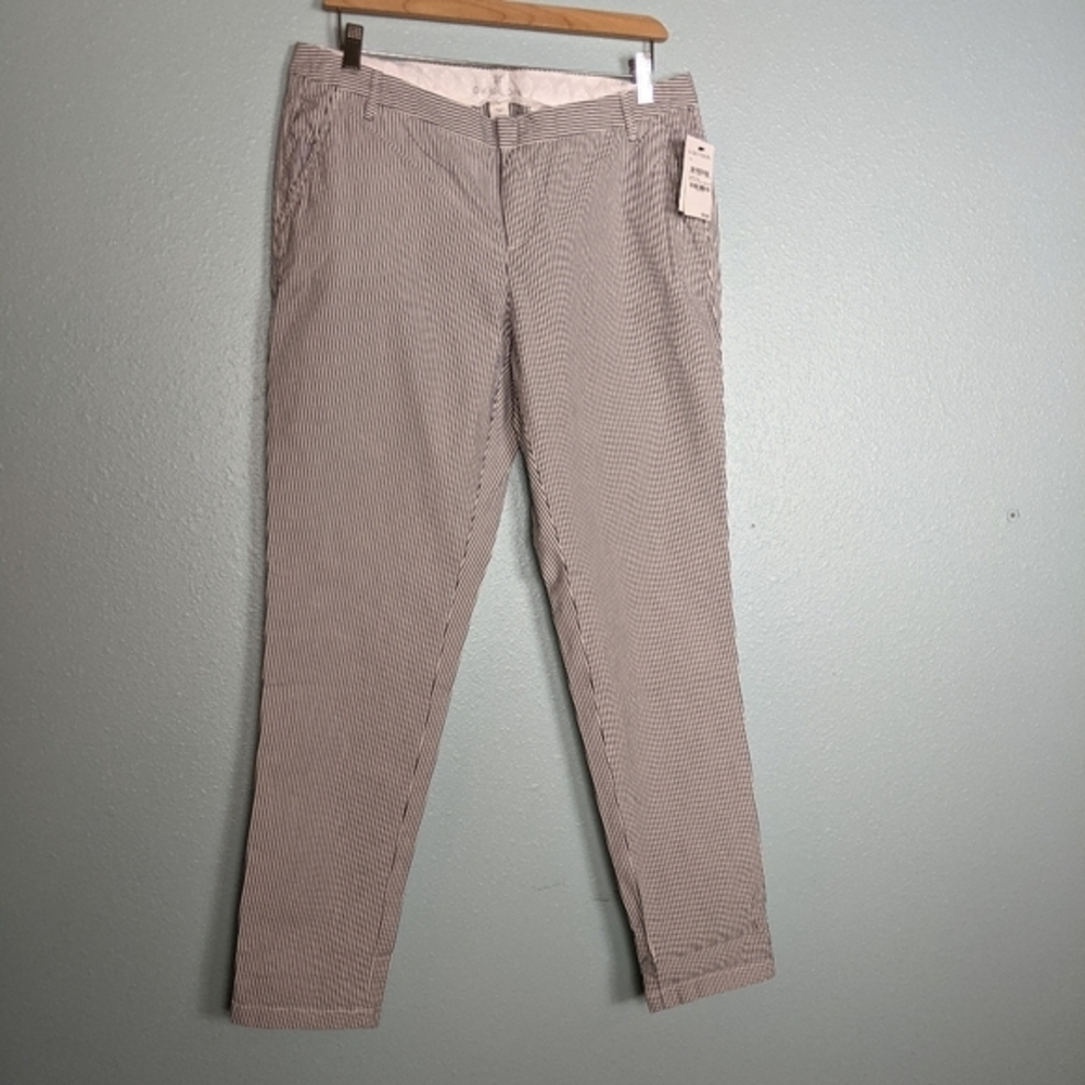 NWT Caslon navy and ivory striped trousers 10